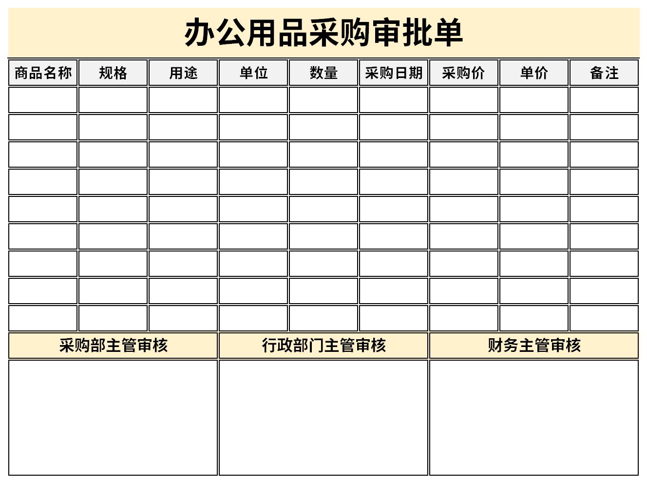 办公用品采购审批单截图