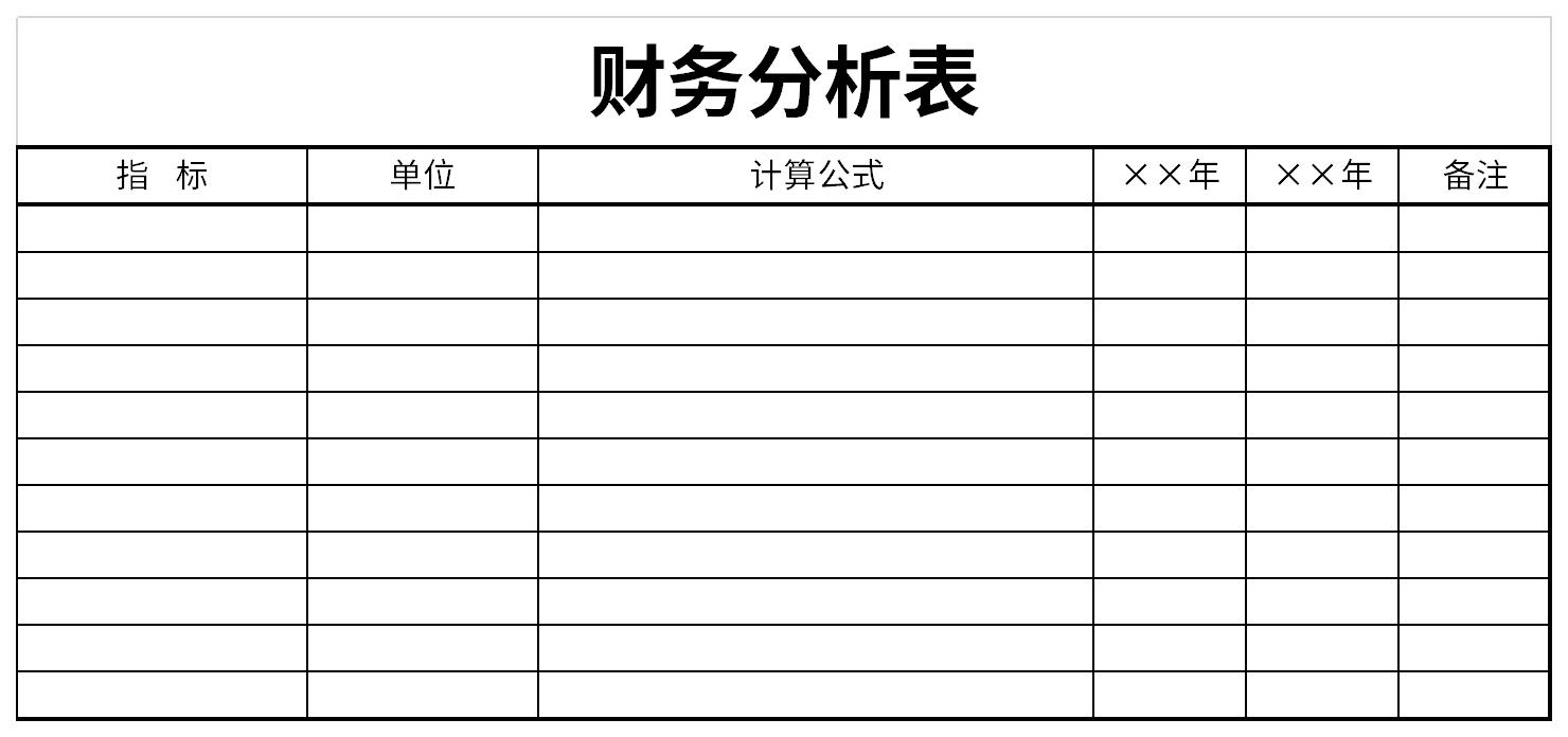 财务分析表截图