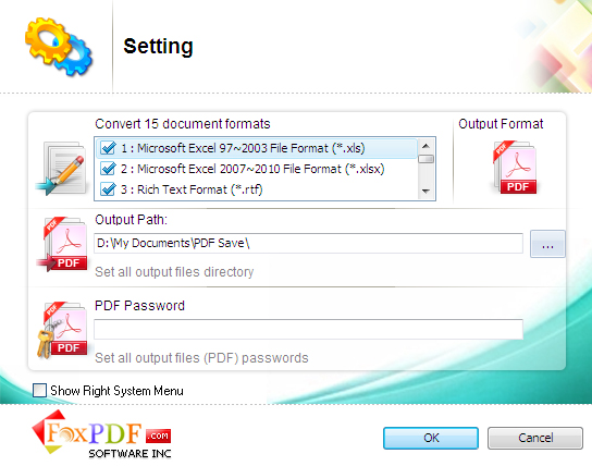 FoxPDF Excel to PDF Converter截图