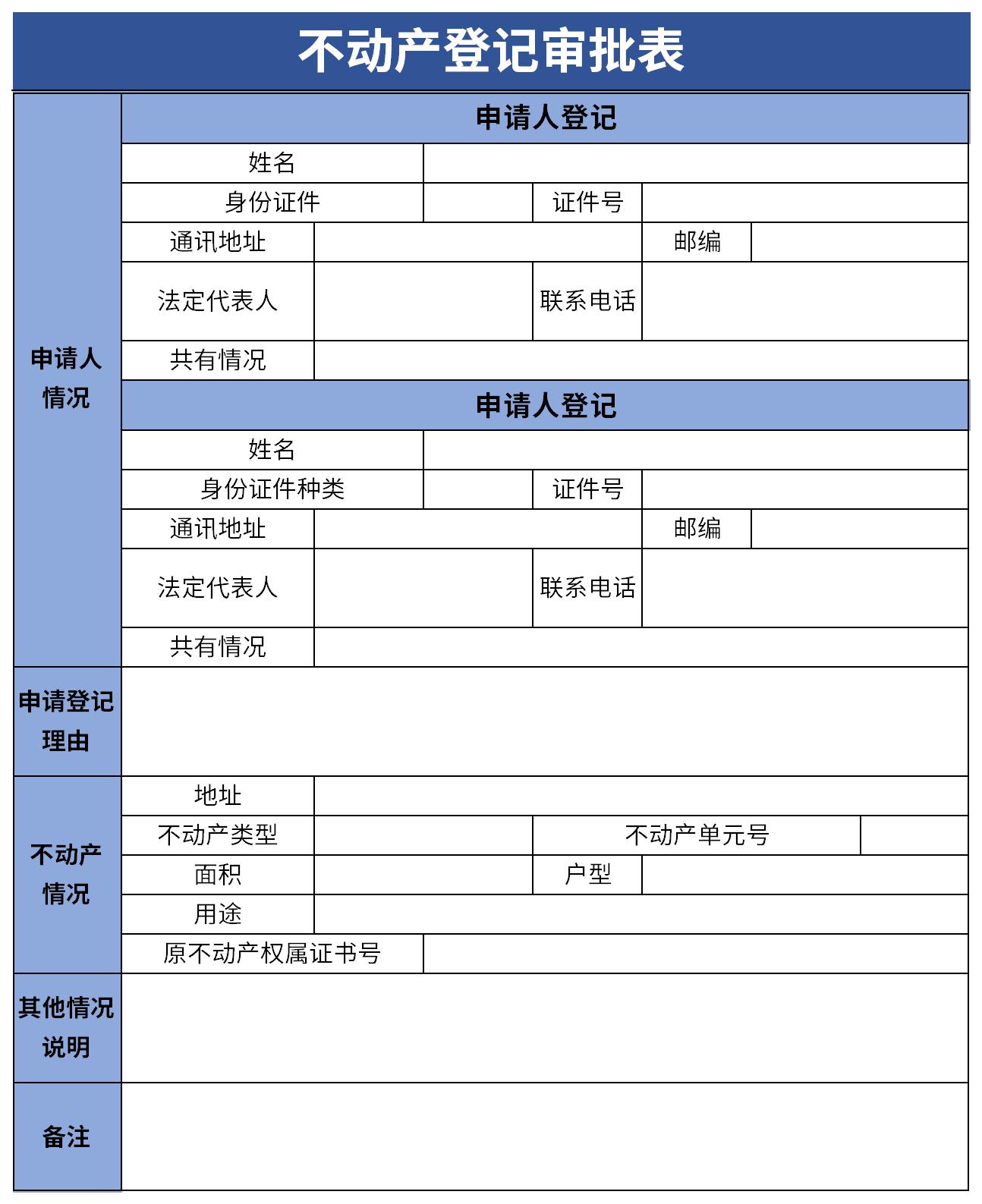 不动产登记审批表截图