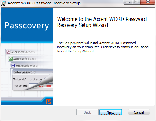 Accent WORD Password Recovery截图