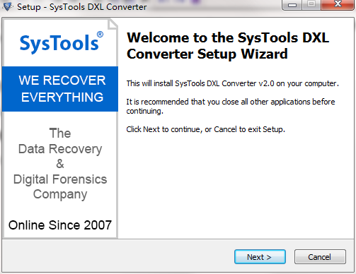 SysTools DXL to PST Converter截图