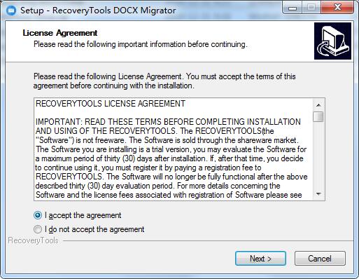 RecoveryTools DOCX Migrator截图