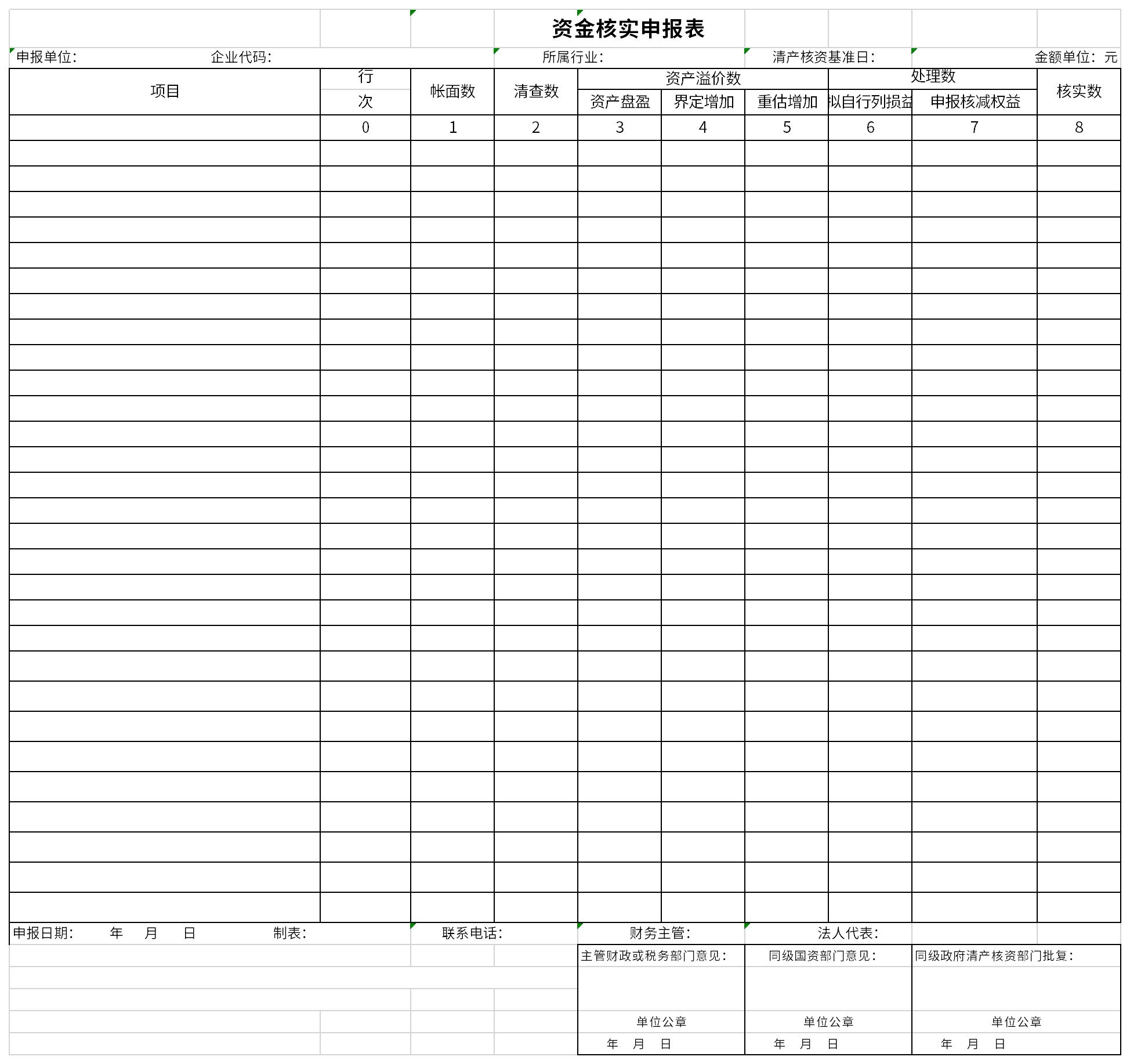 资金核实申报表截图