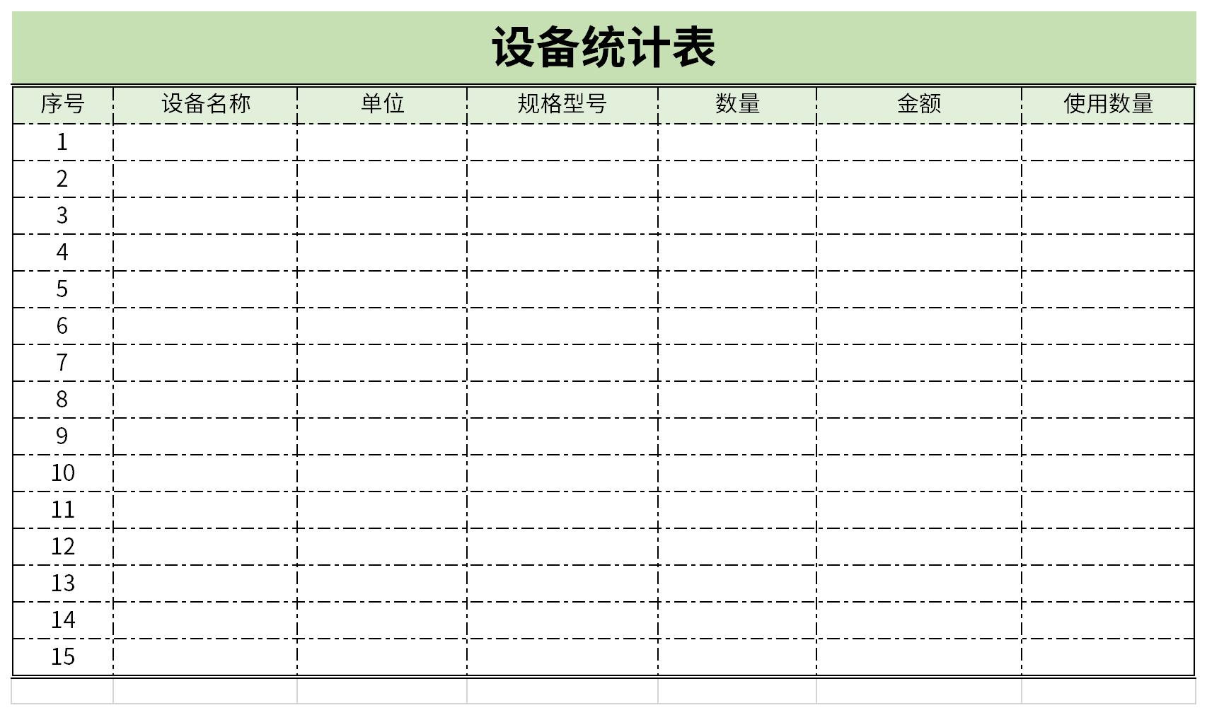 设备统计表截图