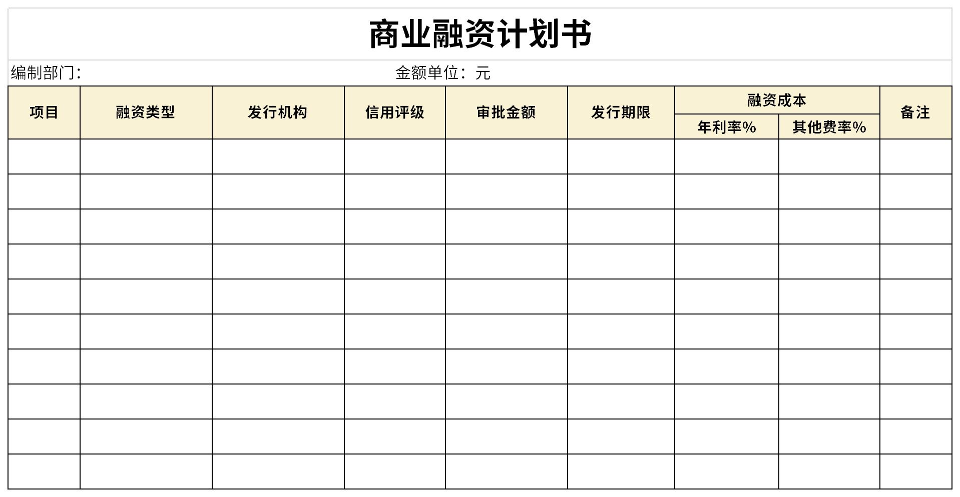 商业融资计划书截图