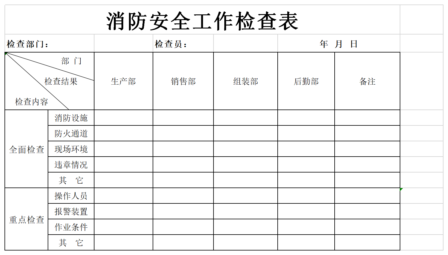 灭火器检查表截图