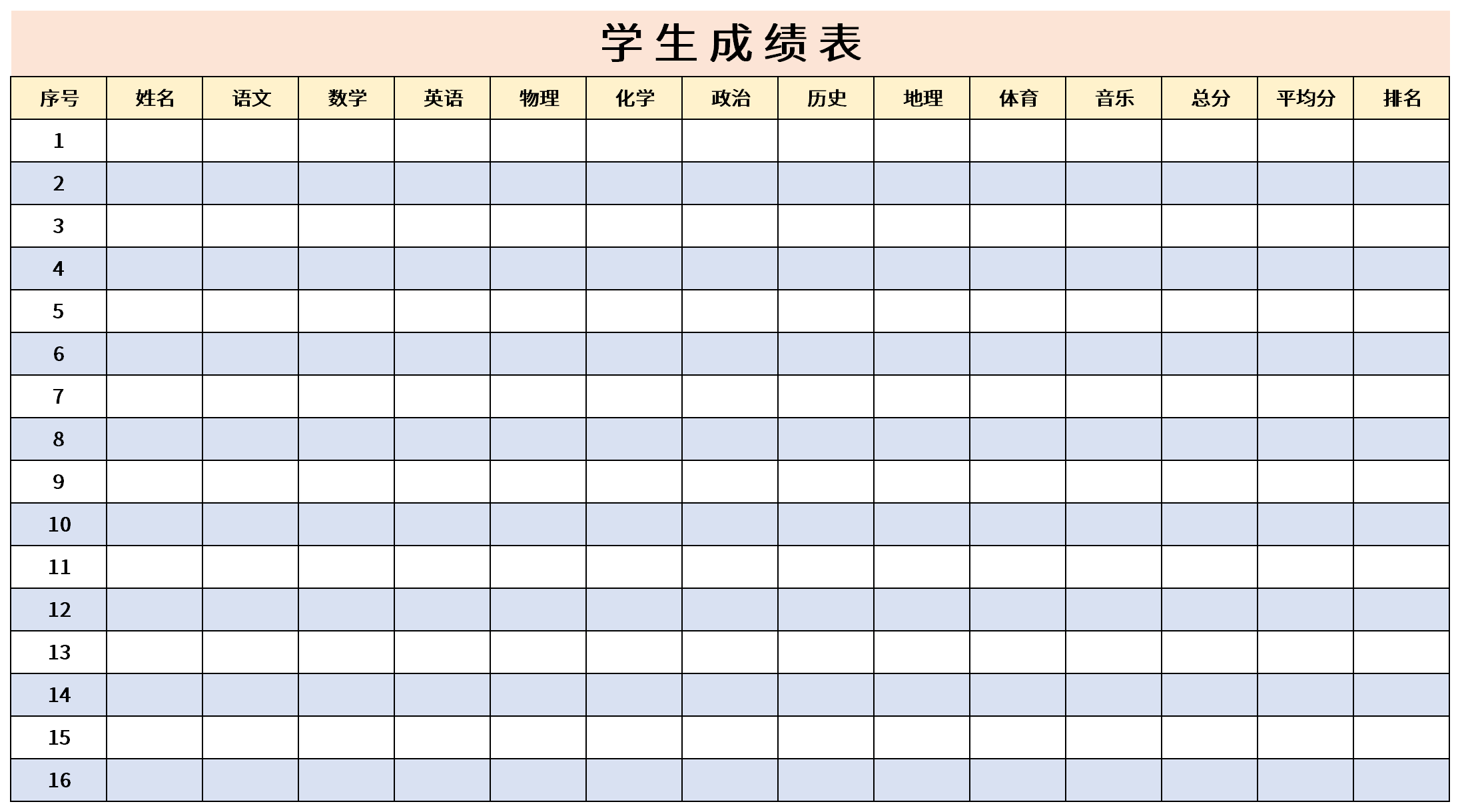 学生成绩表截图