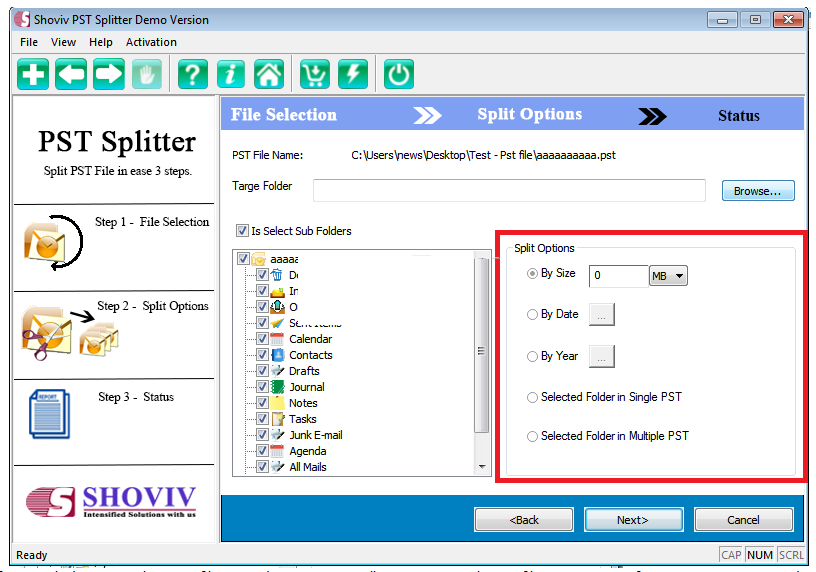 Shoviv PST Splitter截图