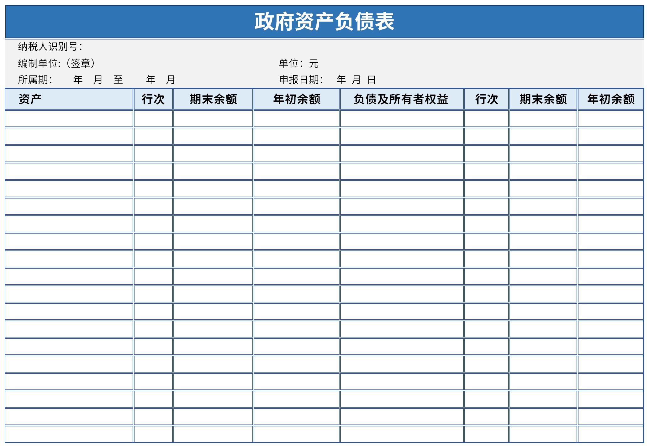 政府资产负债表截图