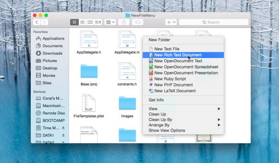 New File Menu Mac截图