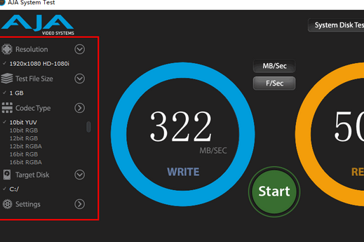 AJA System Test Mac截图
