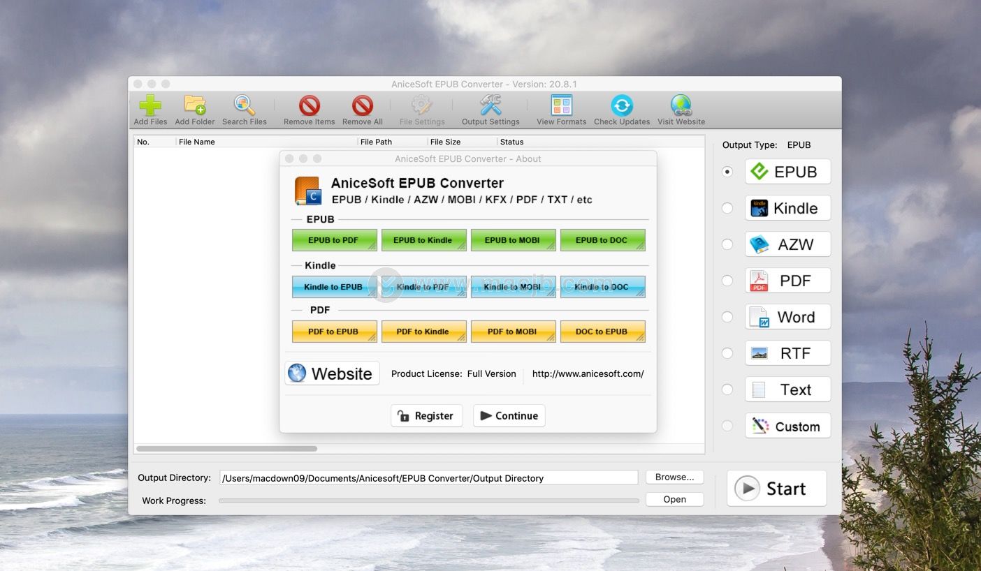 AniceSoft EPUB Converter Mac截图