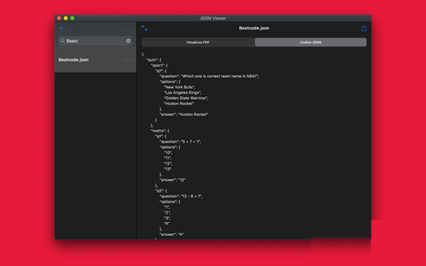 JSON Viewer Mac截图