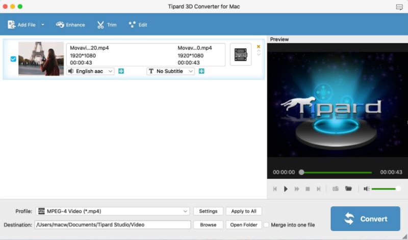 Tipard 3D Converter Mac截图