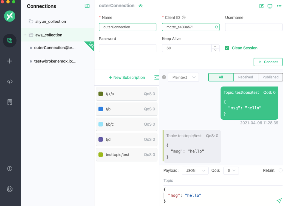 MQTTX Mac截图
