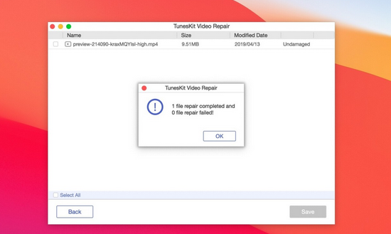 TunesKit Video Repair Mac截图