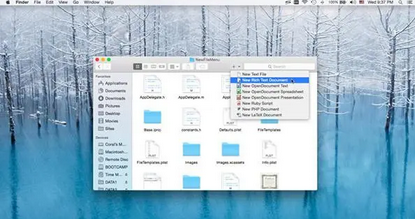 新建文件菜单Mac截图