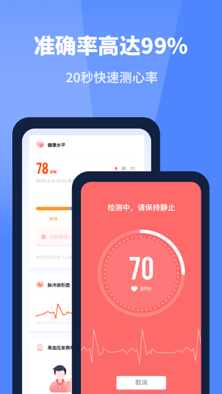 口袋体检测心率血压视力截图
