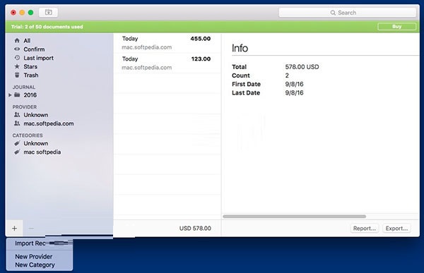 Receipts Mac截图
