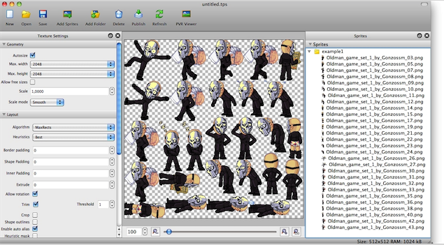 TexturePacker Mac截图