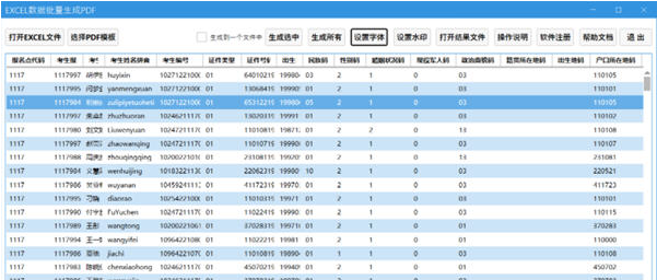 EXCEL数据批量生成PDF截图