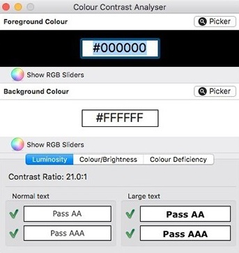 Colour Contrast Analyser Mac截图