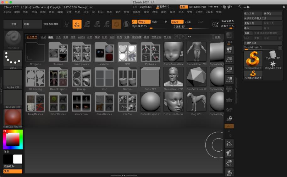 ZBrush 2021 MAC截图