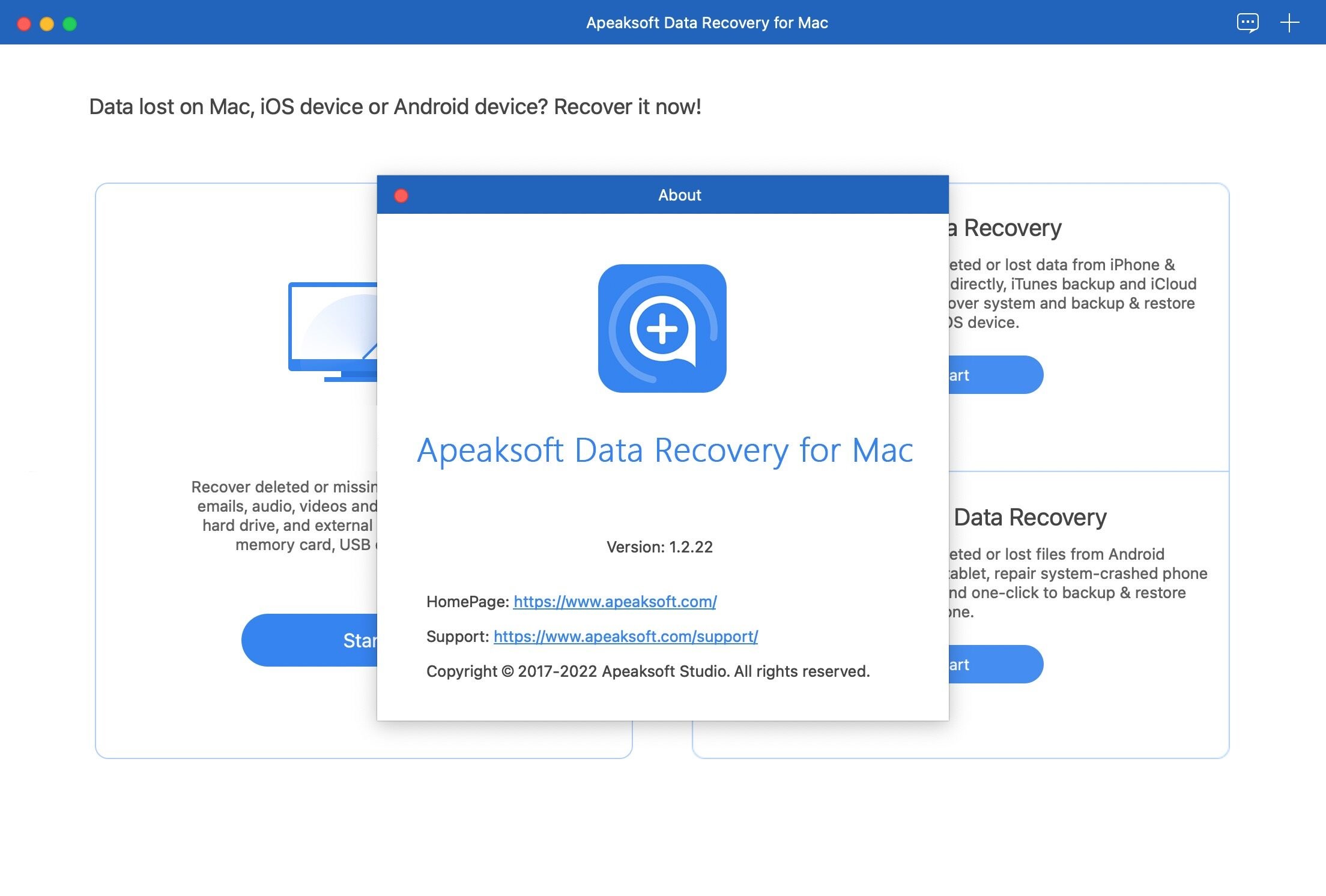 Apeaksoft Data Recovery for mac截图