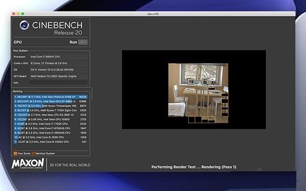 Cinebench r20 for Mac截图