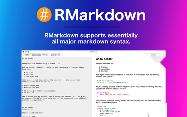 RMarkDown Mac截图