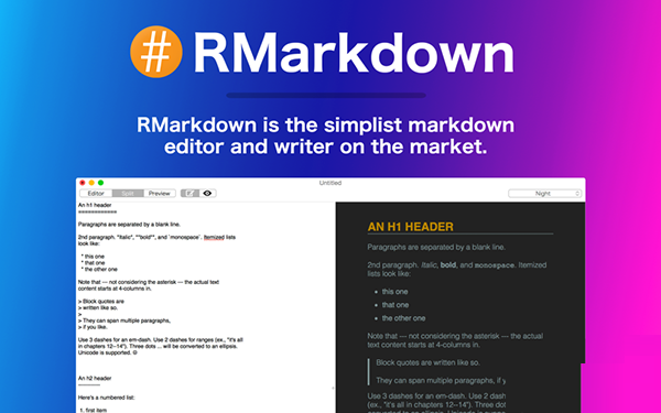 RMarkDown Mac截图