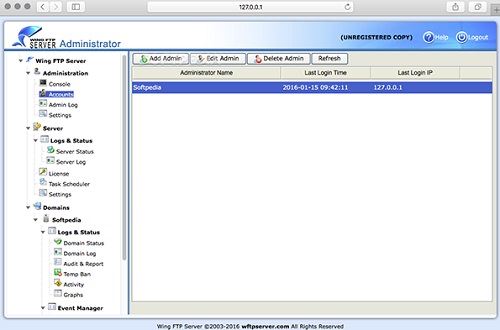 Wing FTP Server Mac截图