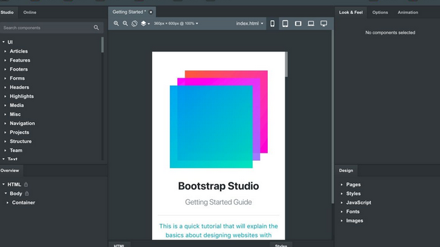 Bootstrap Studio 4 Mac截图