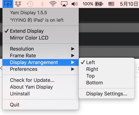Yam Display Mac截图