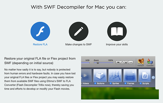 Flash Decompiler Trillix Mac截图