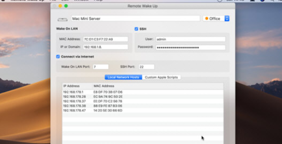 remote wake up for mac截图