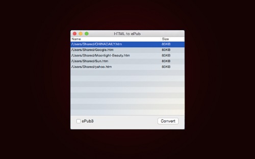 HTML to ePub Mac截图