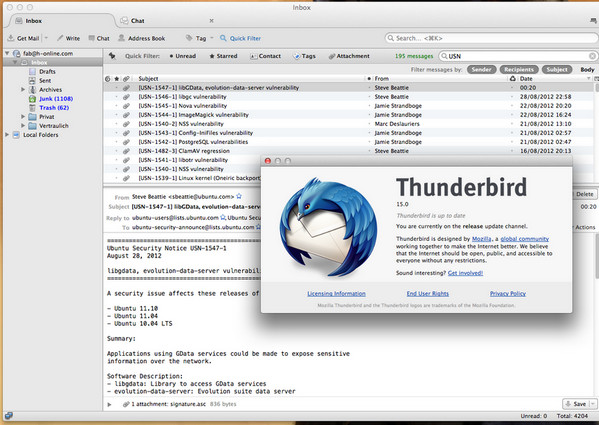 Thunderbird for Mac截图