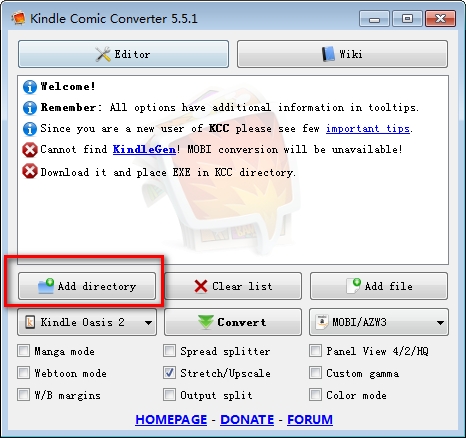 Kindle Comic Converter Mac截图