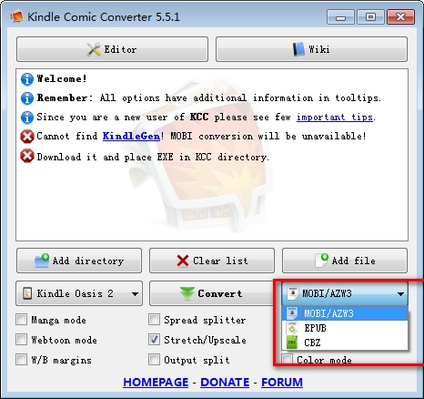 Kindle Comic Converter Mac截图