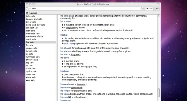 Shorter Oxford English Dictionary Mac截图