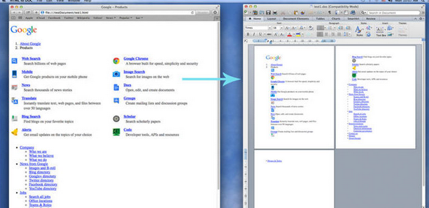 HTML to DOC Mac截图