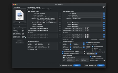 PDF Metadata Mac截图