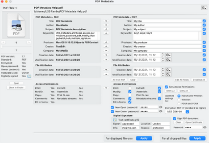 PDF Metadata Mac截图