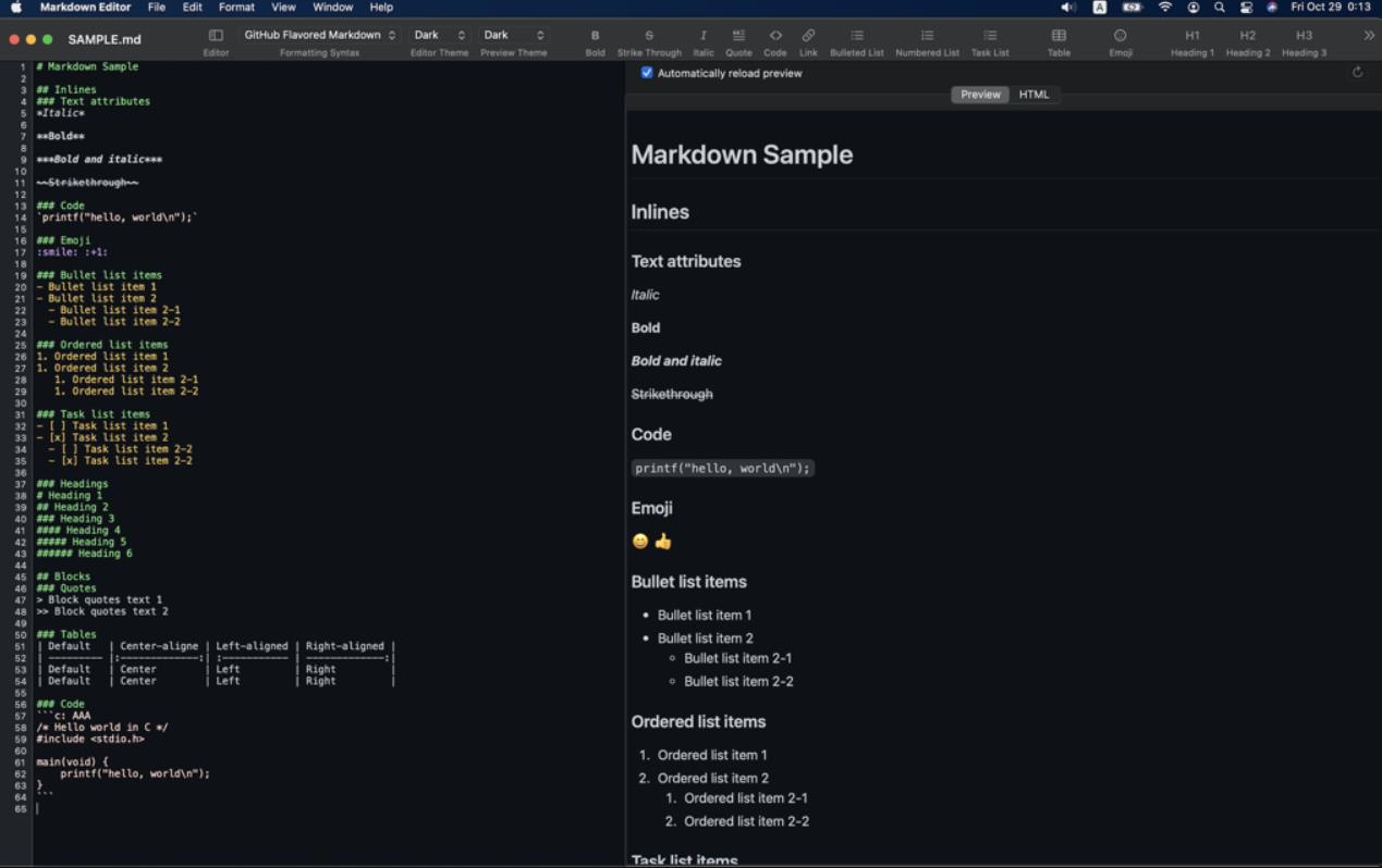 Markdown Editor for mac截图