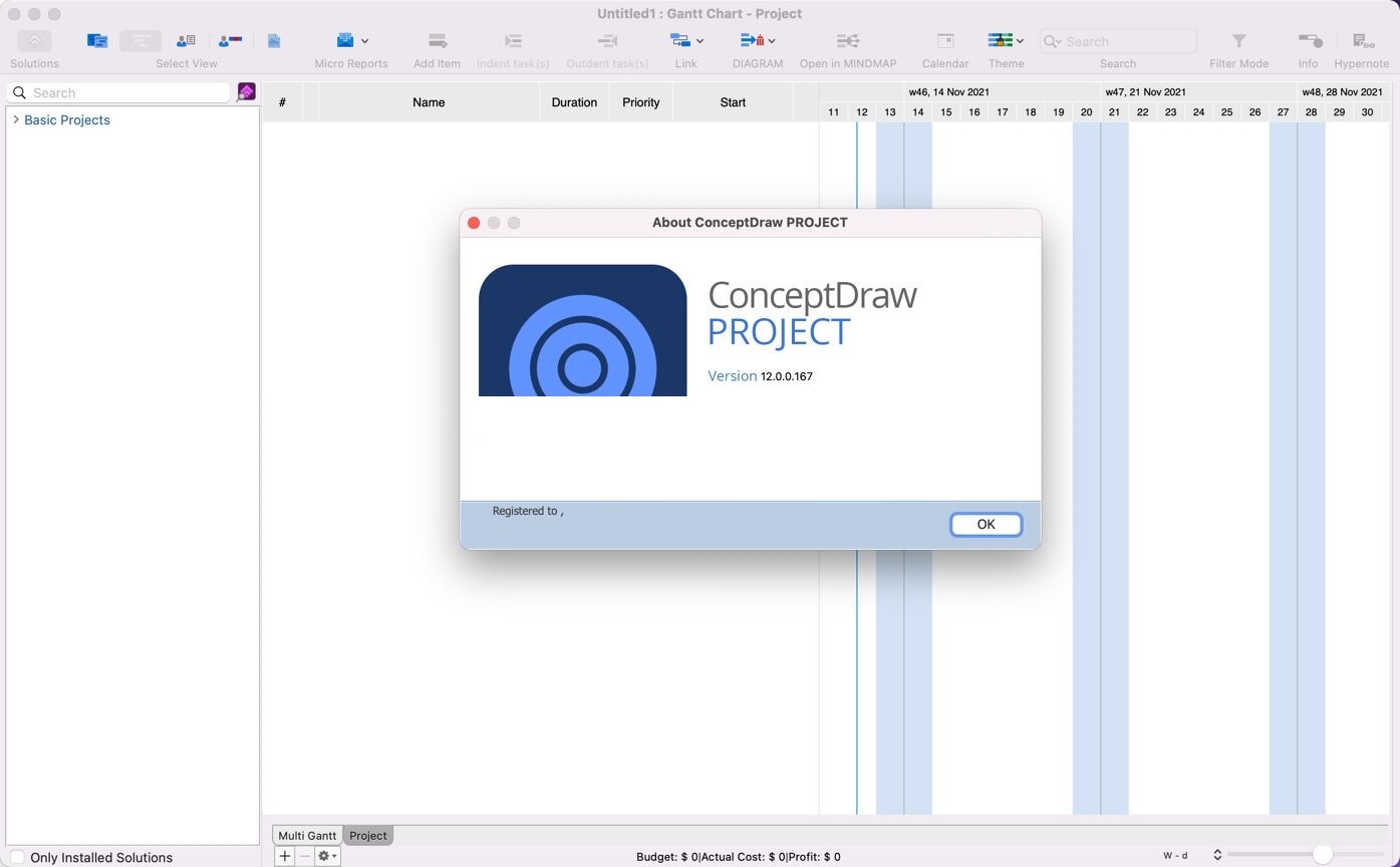 ConceptDraw PROJECT for mac截图