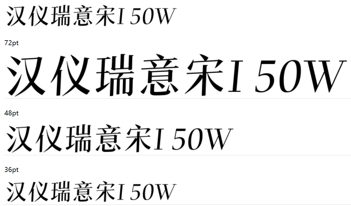 汉仪瑞意宋I 50W截图