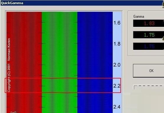 显示器伽马校正截图