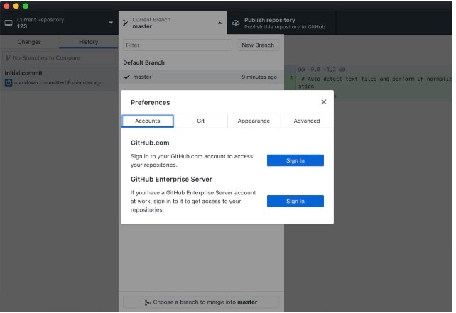 GitHub桌面版Mac截图